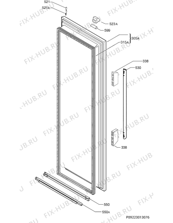 Взрыв-схема холодильника Electrolux EUP23901X - Схема узла Door 003